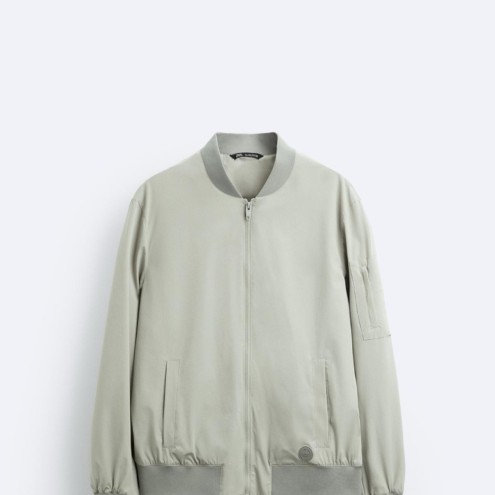 Zara Light Gray Bomber Jacket